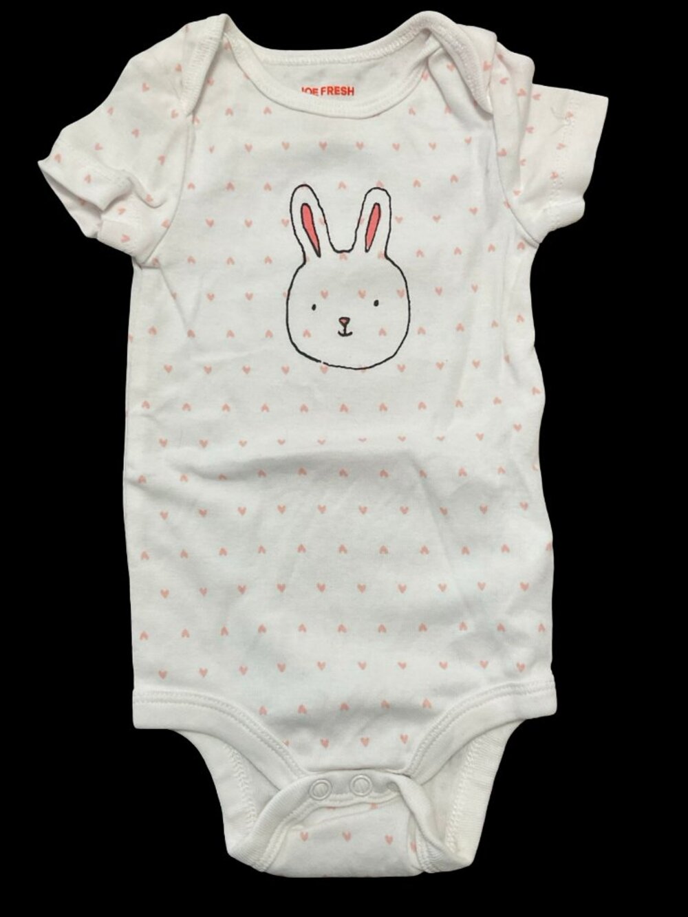 🌻10/$25 - White/Pink Heart Print Onesie w/ Bunny Graphic